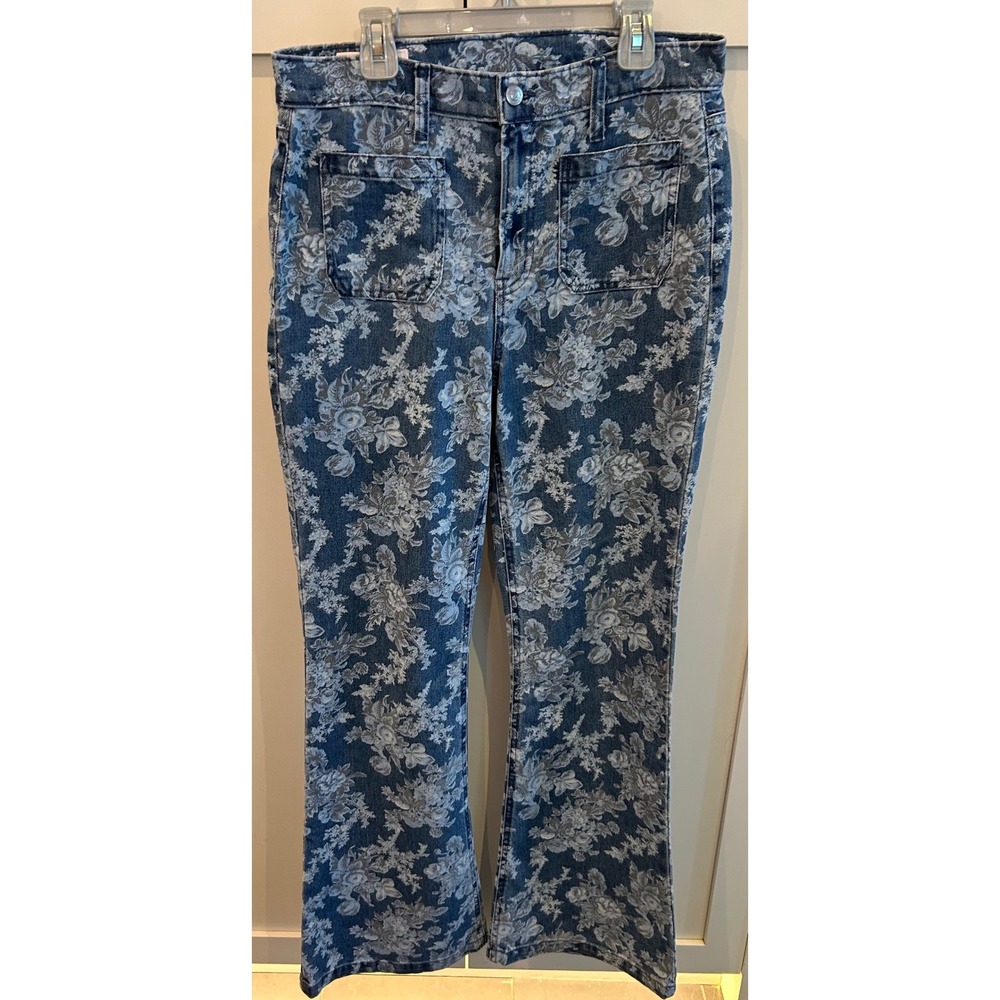 NWOT GAP LoveShackFancy Flare High Rise Floral‎ Print Jeans Sz 29 Boho Cottage